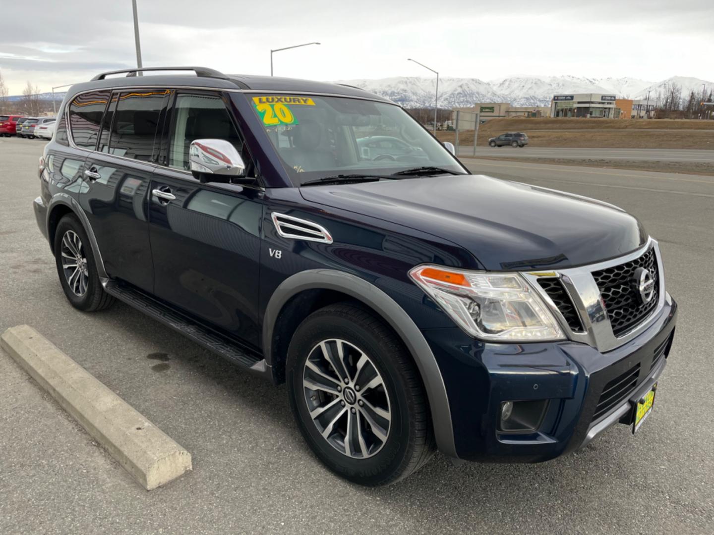 2020 BLUE /black leather NISSAN ARMADA SL (JN8AY2NC4LX) with an 5.6L engine, Automatic transmission, located at 1960 Industrial Drive, Wasilla, 99654, (907) 274-2277, 61.573475, -149.400146 - Photo#6